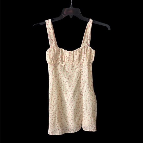 Princess Polly Dresses & Skirts - Princess Polly Cream Mini Dress with Pink Floral Print NWT